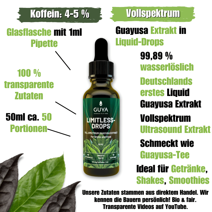 Limitless-Drops – 100% Guayusa Extrakt-Konzentrat VORVERKAUF - Bio Guayusa Tee kaufen - GUYA Guayusa Online Shop