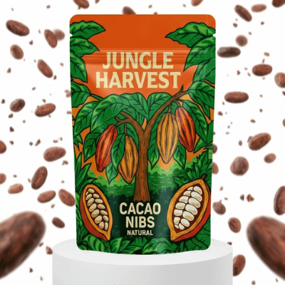 Kruszone ziarna kakao — naturalne 400 g — PRZEDSPRZEDAŻ — kup ekologiczną herbatę guayusa — sklep internetowy GUYA Guayusa