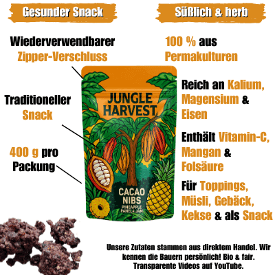 Kakao Nibs – Pineapple Panela Jam 400g VORVERKAUF - Bio Guayusa Tee kaufen - GUYA Guayusa Online Shop