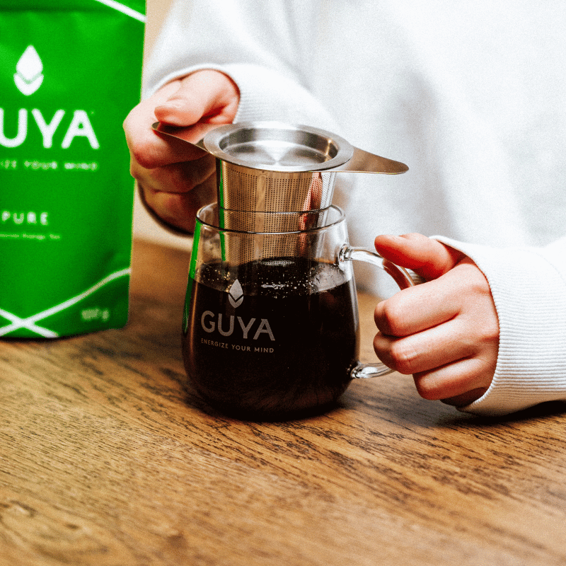 Praktisches Teesieb aus Edelstahl mit Deckel - Bio Guayusa Tee kaufen - GUYA Guayusa Online Shop