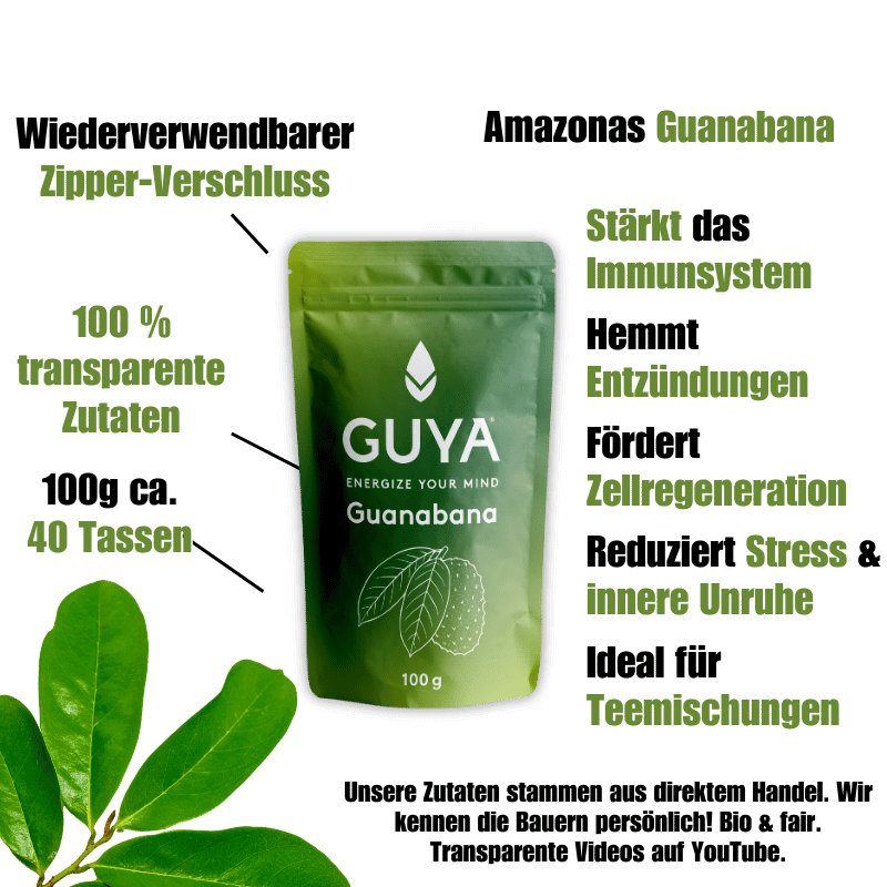 Guanabana Tee (Soursop, Graviola) VORVERKAUF - Bio Guayusa Tee kaufen - GUYA Guayusa Online Shop