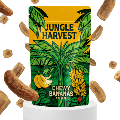 Chewy Bananas — suszone mini banany 400 g — PRZEDSPRZEDAŻ — kup ekologiczną herbatę guayusa — sklep internetowy GUYA Guayusa