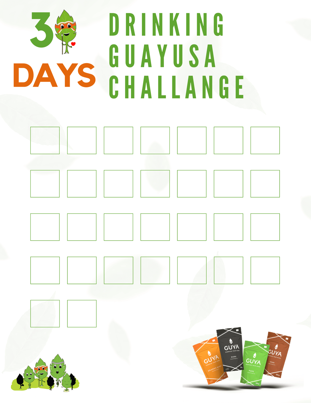 30 Tage Challange -Tracker - GUYA - Guayusa GmbH