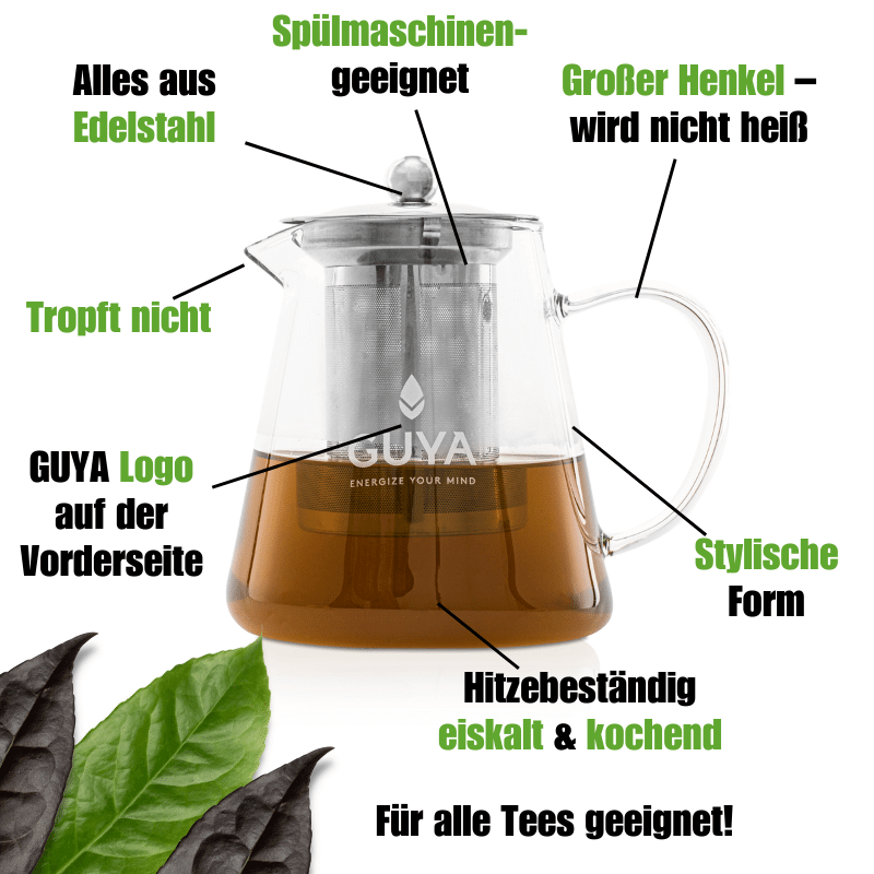 Teapot - Teekanne 950ml mit Edelstahlsieb - GUYA - Guayusa GmbH