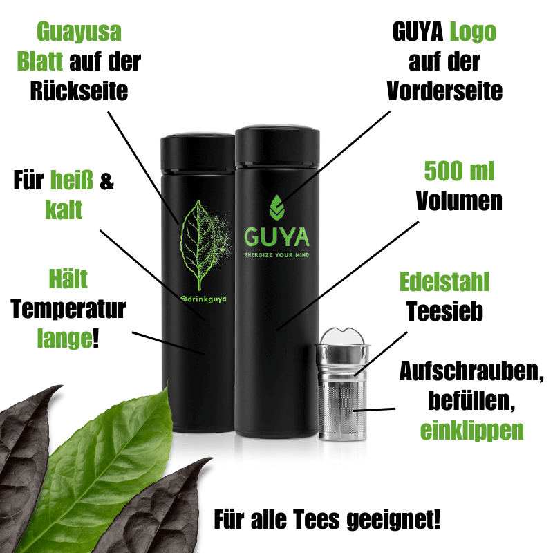 Probierset - Alle Guayusa Tees + BOTTLE Thermoskanne - GUYA - Guayusa GmbH