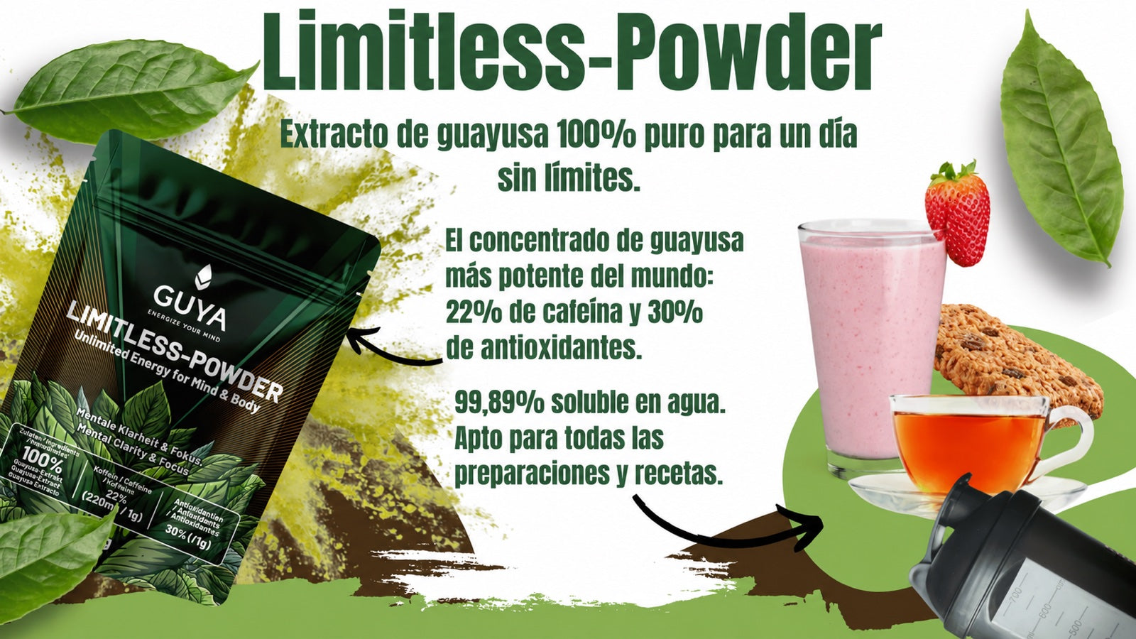 LIMITLESS Powder – concentrado de extracto de guayusa al 100 %