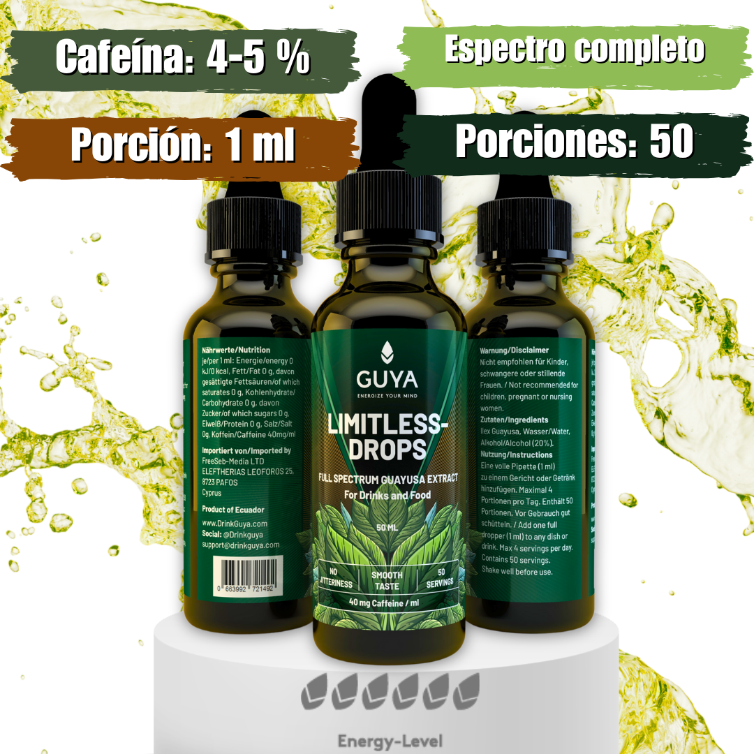 LIMITLESS Drops – concentrado de extracto de guayusa al 100 %